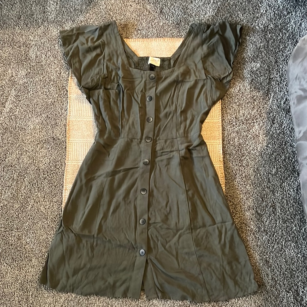target green midi dress